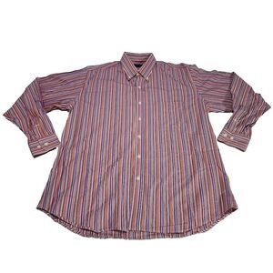 J McLaughlin Men's Shirt Size Med Striped Button Down Collar Long Sleeve Pocket